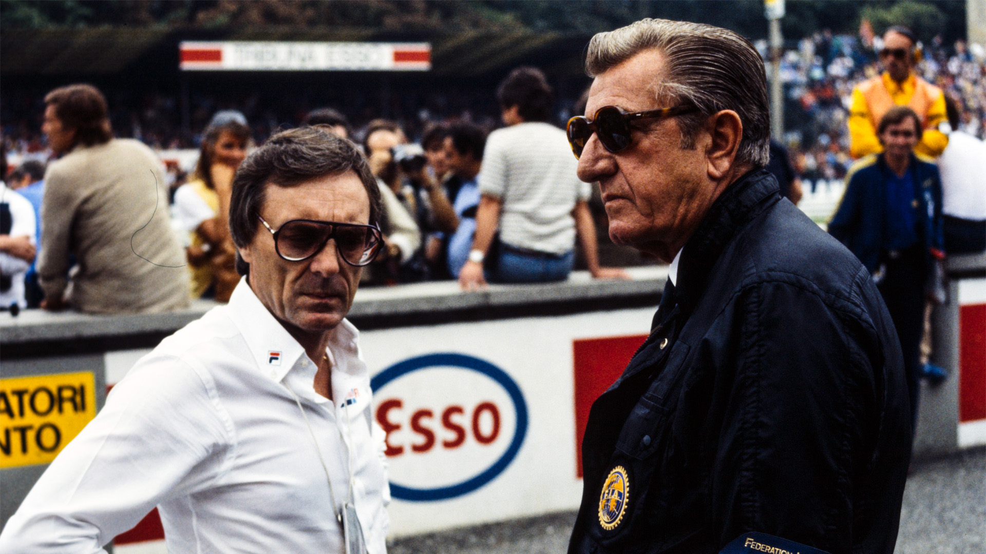    F1 pics that go hard: Bernie Ecclestone i szef FISA, Jean-Marie Balestre, podczas GP Włoch 1983 (credit: materiały prasowe Viaplay)