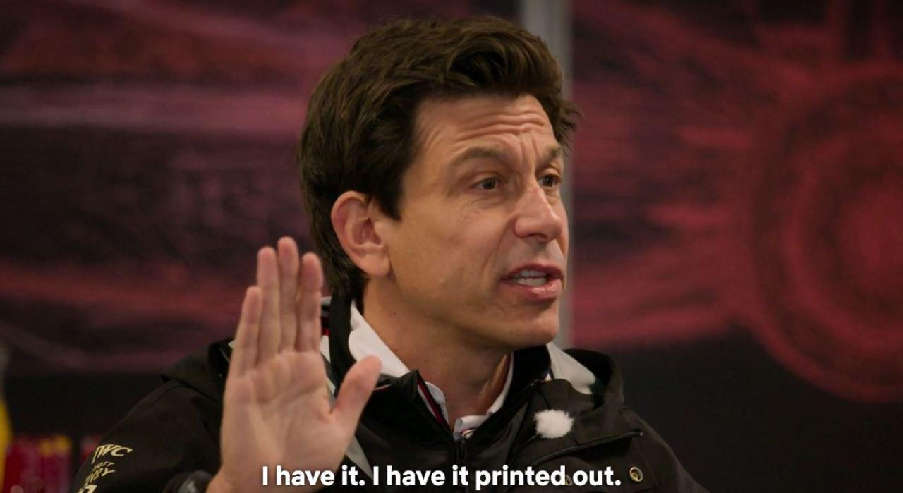 Toto Wolff, Drive To Survive, I have it printed out.