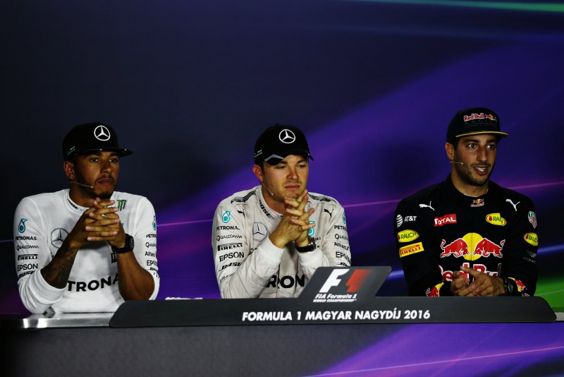 GP Węgier 2016, Hamilton, Rosberg, Ricciardo
