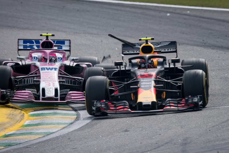 Esteban Ocon, Max Verstappen, GP Brazylii 2018